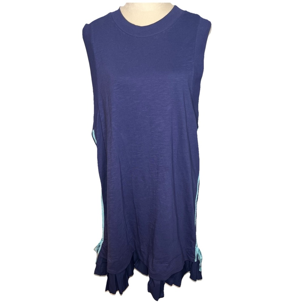 NWT Anthropologie Daily Practice Dress Womens XL Ruffle Hem Preppy Resort Golf